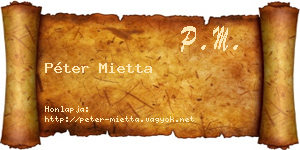 Péter Mietta névjegykártya